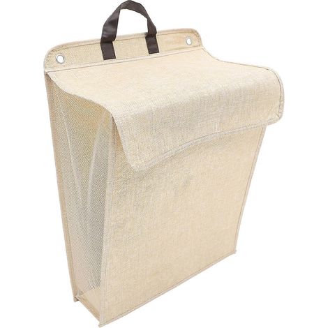 Großer, Wandmontierter Wäschekorb, Faltbarer Wäschekorb Mit Deckel – 48 X 36 X 21 Cm – Beige