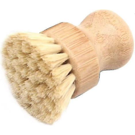 Bambus-spülbürste, Runde Küchenbürste, Holz-spülbürste, Palmblatt-spülbürste Mit Bambusborsten.