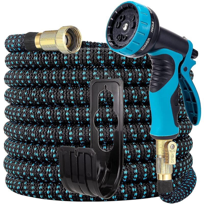 Dehnbarer Gartenschlauch, Leichter Und Flexibler Gartenschlauch – 7,6 M (25 Fuß) – Blau