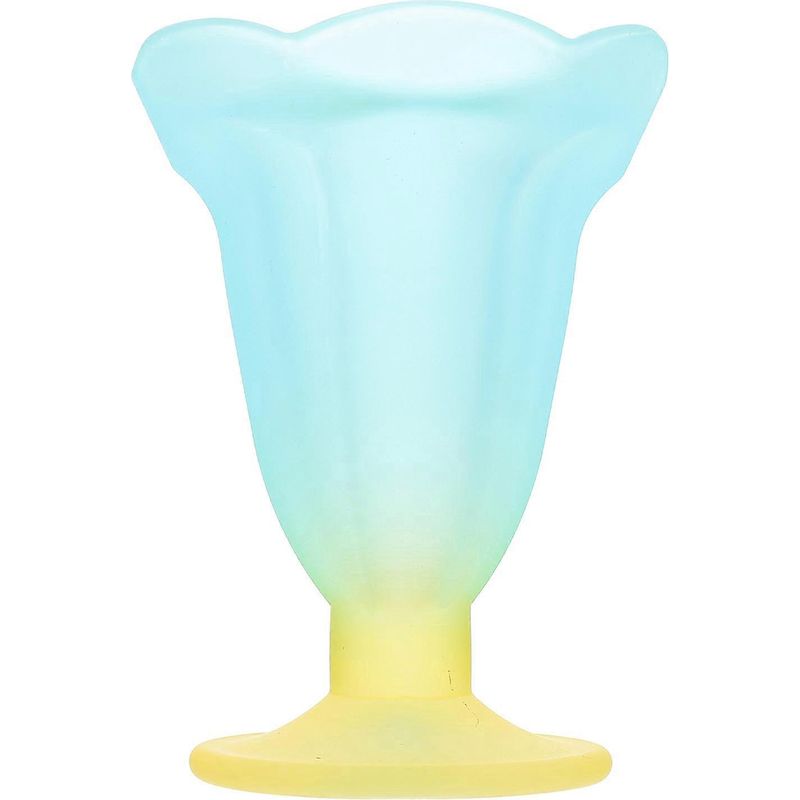 Vintage-becher Aus Mattiertem Glas, Bunter Dessertbecher, Milchshake-becher, Eisbecher – 13,5 X 10 X 8 Cm – Blau