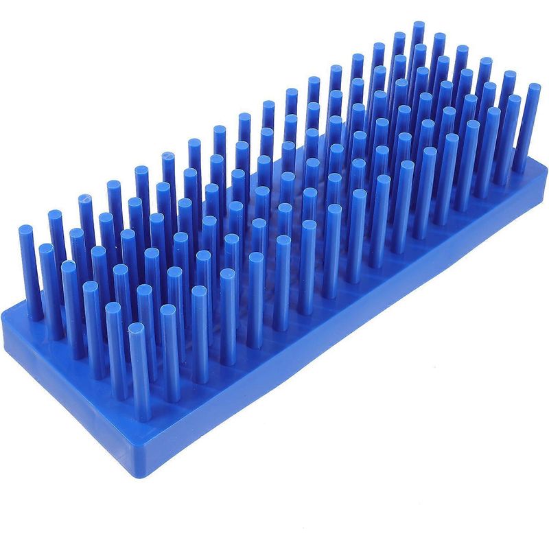 Reagenzglasständer Mit Erhöhtem Rand, Trockengestell Aus Kunststoff, Reagenzglashalter Für Labore – 22,7 X 8,3 Cm – Blau