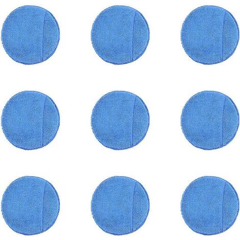 Set Mit 10 Ultraweichen Mikrofaser-wachsapplikatoren Mit Fingermulden. – 10 Stück – Blau
