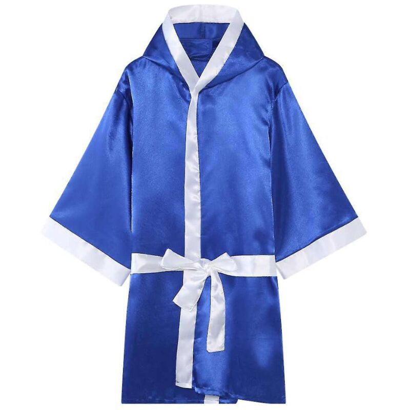 Unisex Box-/kickboxmantel Mit Gürtel Und Trainingsausrüstung, Größe L, Blau.