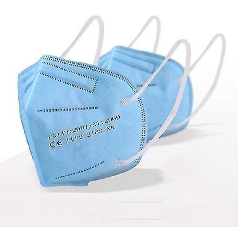Kn95-kindermasken, Fünflagige Ffp2-schutzmasken – 50er-packung – Blau