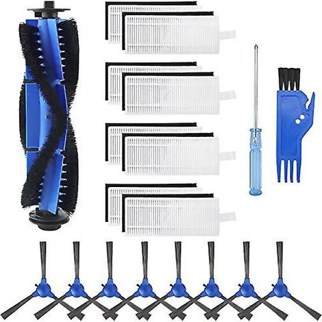 Ersatzteilset: 8 Seitenbürsten, 8 Filter, 1 Rotationsbürste Für Eufy 11s, 12, 15c, 15t, 25c, 30, 30c Und 35c Saugroboter