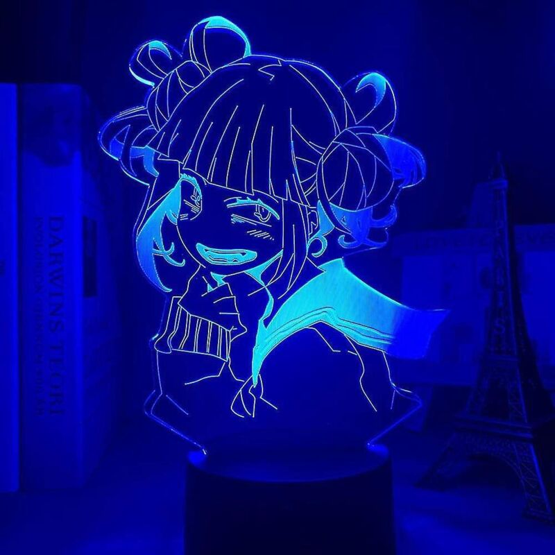 Himiko Toga (my Hero Academia) 3d-acryl-tischleuchte, 16 Farben, Mit Fernbedienung. Ideal Zur Dekoration Eines Schlafzimmers.