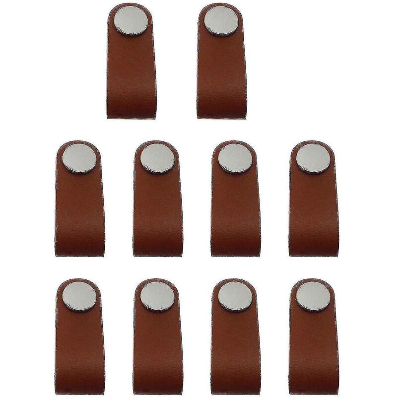 Möbelgriff, Ledergriff, Brauner Knauf, Schrankgriff, Lederschlaufengriff, Schrankknöpfe, Möbelknöpfe, 10er-packung (versandkostenfrei)