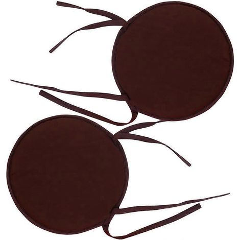 Set Mit 2 Runden Stuhlkissen Mit Bändern, Geeignet Für Esszimmerstühle Und Sitzflächen. – 30,00 X 30,00 X 2,00 Cm