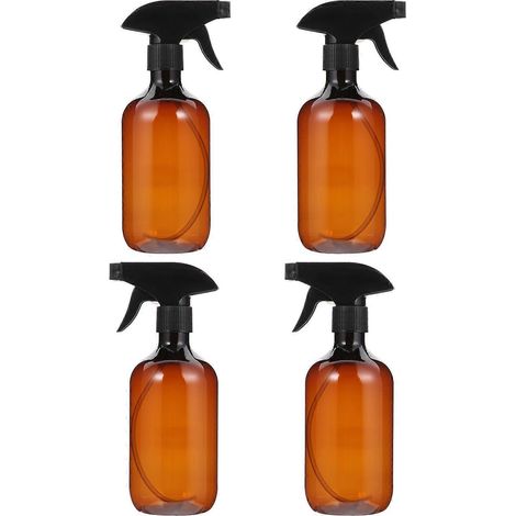 Set Mit 4 Leeren, Wiederbefüllbaren 500-ml-kunststoffflaschen Für Ätherische Ölzerstäuber – 21,00 X 6,00 X 6,00 Cm – Braun