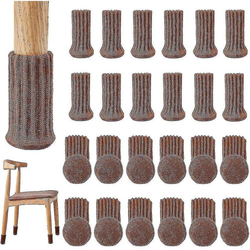 Set Mit 24 Elastischen, Rutschfesten Hochstuhlsocken Für Möbel – 12 Stück – Braun
