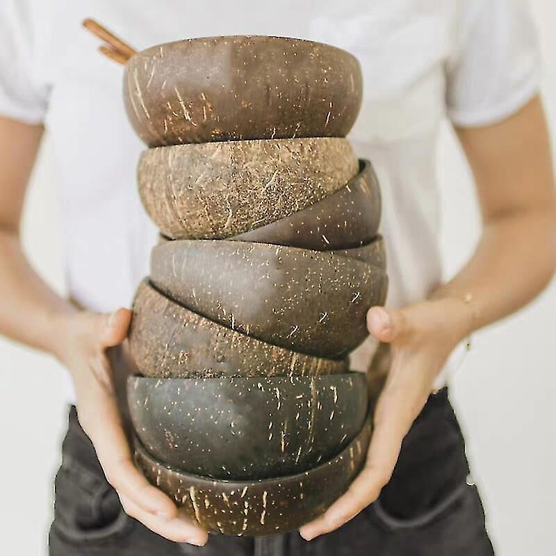 Geschirrset Aus Kokosnussholz, Natürliche Kokosnussschalen – 4 Schalen