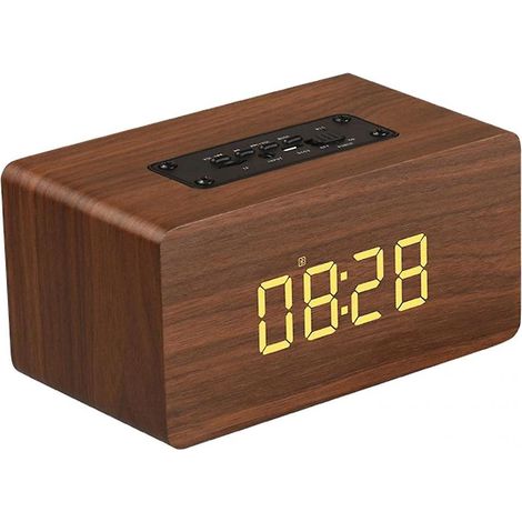 Vintage Tragbare Soundbar Aus Holz Mit Led, Ideal Für Computer, Smartphone Und Andere Haushaltsgeräte (braune Holzoptik).