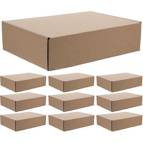 10er-packung Braune Versandkartons Aus Wellpappe – Ideal Für Verpackung Und Direktmailing. – 20,00 X 14,00 X 4,00 Cm – Braun