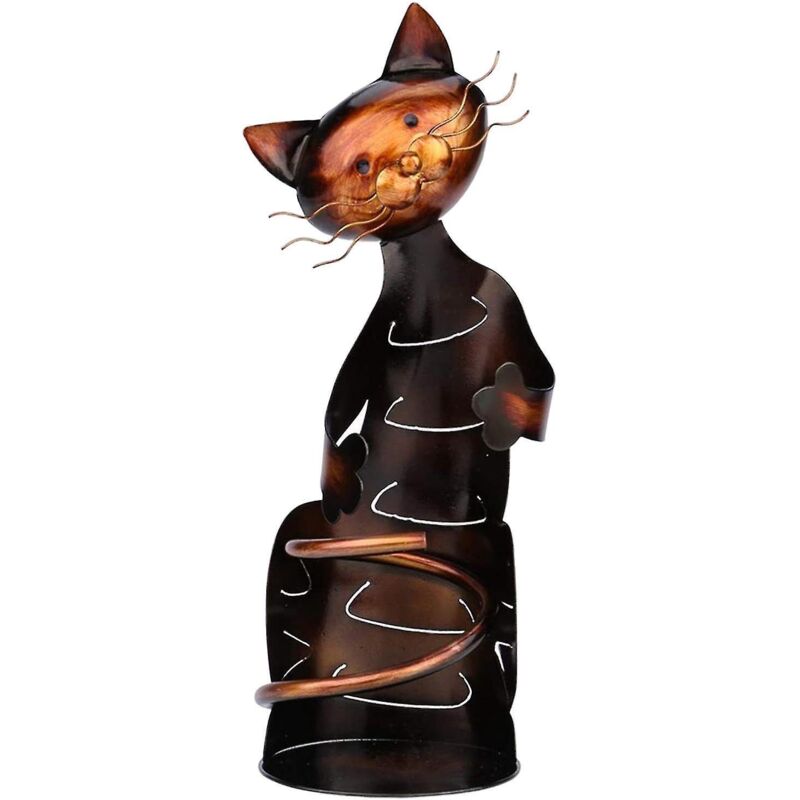 Moderner, Katzenförmiger Flaschenhalter, Robustes Und Zugleich Filigranes Weinregal Aus Metall, Ein Entzückendes Geschenk Für Weinliebhaber