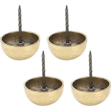 Set Aus 4 Antiken Messing-polsternägeln Mit Rundem Kopf, Dekorative Accessoires Für Sofa Und Möbel, 3 Bis 6 Cm, Messingfarbe.