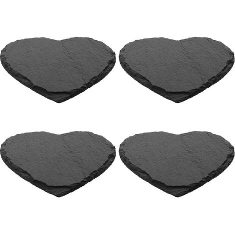 Set Mit 4 Dekorativen Und Robusten Retro-untersetzern – Wohnaccessoire – 10,00 X 10,00 X 1,00 Cm – Dunkelgrau