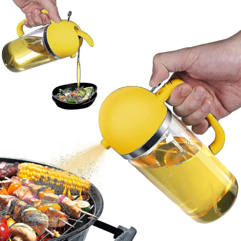 2-in-1-speiseölsprüher, Küchenöl-sprühflasche, 500 Ml, Gelb