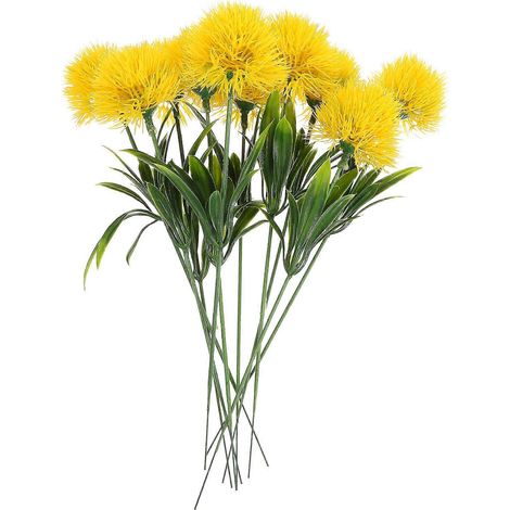 Set Mit 10 Realistischen Künstlichen Löwenzahnblüten, Fotodekorationen – 25,00 X 3,50 X 3,50 Cm – Gelb