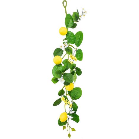 Hängende Rattanblumengirlande, Zitronen-rattan-dekoration, Rattan Für Wohndekoration – 70 X 20 Cm – Gelb
