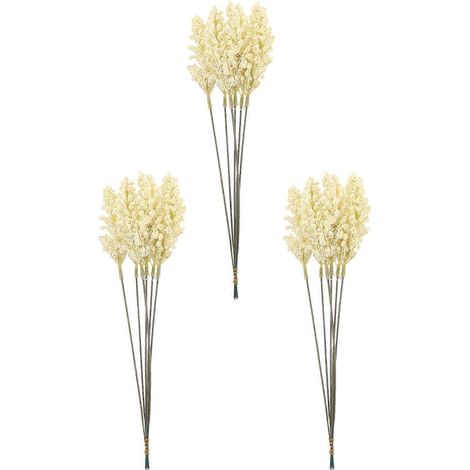 18 Rustikale Künstliche Hirseähren Für Erntedank, Thanksgiving Und Weihnachten – 30 X 1,5 Cm – Gelb