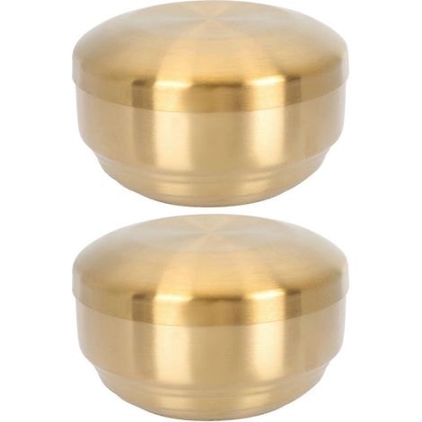 Set Mit 2 Koreanischen Reisschalen Aus Edelstahl, Servierschalen Mit Zwei Fächern – 11,00 X 11,00 X 6,50 Cm – Gold