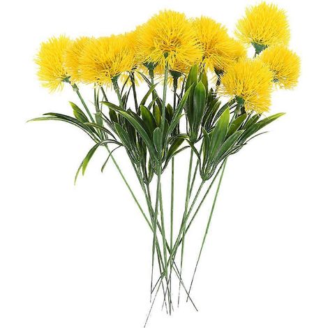 Set Mit 12 Realistischen Künstlichen Löwenzahnzweigen, Künstlichen Löwenzahnblüten – 25,00 X 3,50 X 3,50 Cm – Gelb