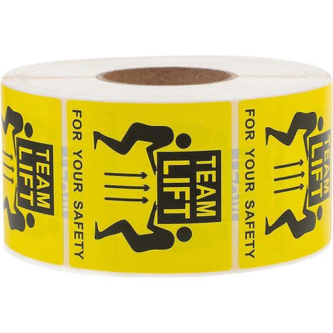 Team Lift Etikettenrolle – Warnaufkleber Für Schwere Pakete (1000 Etiketten/rolle) – 5,00 X 5,00 X 0,01 Cm