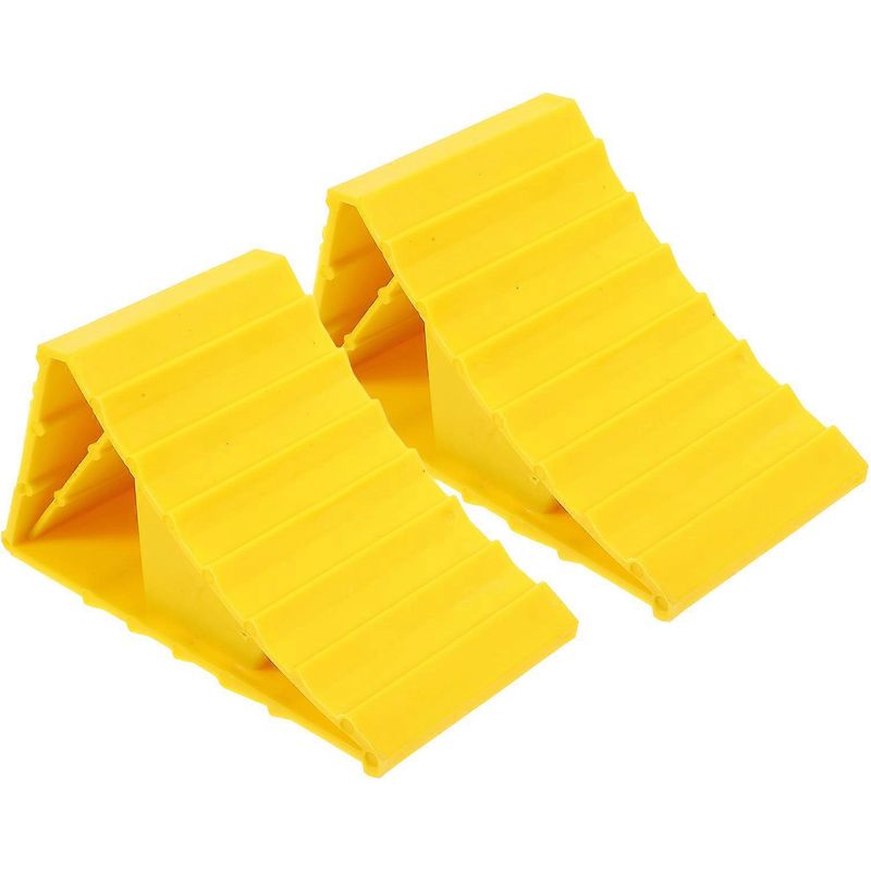 Set Mit 2 Robusten Radkeilen Für Wohnwagen Und Anhänger, Zubehör Für Wohnwagen Und Reiseanhänger – 16,50 X 9,00 X 8,30 Cm – Gelb