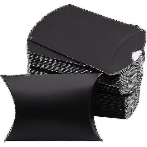 Set Mit 100 Kreativen Hochzeitsbonbonboxen (kissenförmig) – Schwarz