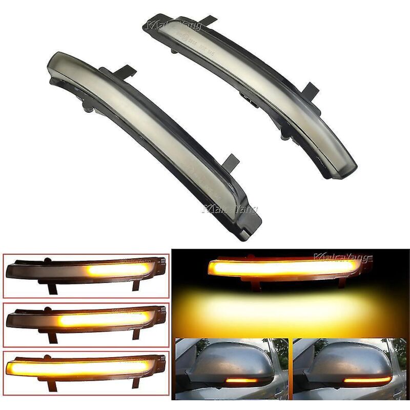 Satz Mit 2 Dynamischen Led-blinkern Für Skoda Octavia 2009-2013 Und Superb 2008-2014 (dynamisches Grau), Mit Sequentieller Funktion.