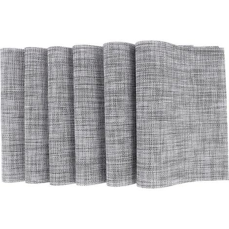 6er-set Rutschfeste, Wärmeisolierende Pvc-untersetzer Für Schüsseln Und Teller, Für Zuhause, Hotel Und Restaurant (grau, Rechteckig, 30 X 45 Cm) – 45 X 30 X 0,1 Cm – Grau