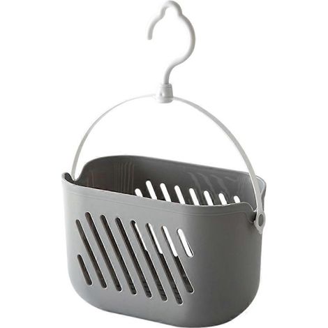 Aufbewahrungskorb Aus Kunststoff Mit Haken, Hängekorb Für Die Dusche, Hänge-küchenorganizer – 23 X 14 X 13 Cm – Grau