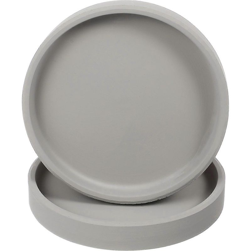 Yarnow Set Mit 2 Keramik-untersetzern, Zement-design, Für Garten Oder Balkon (10,5 X 10,5 X 1,5 Cm) - 10,50 X 10,50 X 1,50 Cm