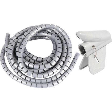 Flexibler 16-mm-spiralkabelorganizer, Aufbewahrungsrohr, Kabelschutz, Kabelaufwickler, Bürokabelzubehör (grau) – 500 X 1,6 Cm – Grau