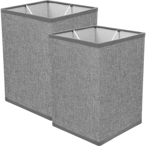 Set Aus 2 Modernen Nachttischlampenschirmen Aus Leinen, Wandlampenschirmen Und Kronleuchtern – 20,00 X 14,00 X 14,00 Cm – Grau