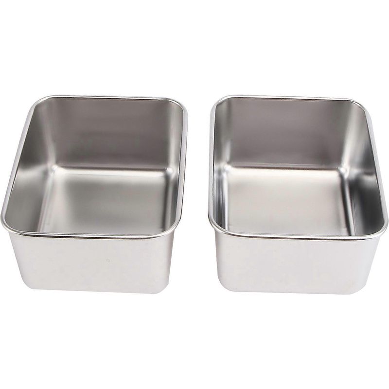 Set Mit 2 Quadratischen Edelstahl-vorratsdosen (silber) – 13 X 10,5 Cm – Silber