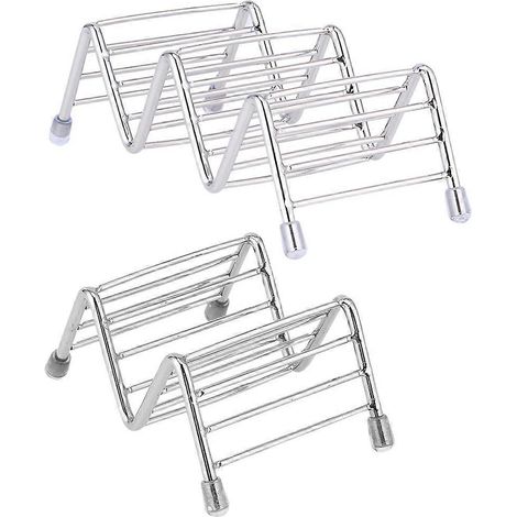Taco-halter Aus Edelstahl Für Burritos (silber) – 14,5 X 6,5 X 5 Cm – Silber