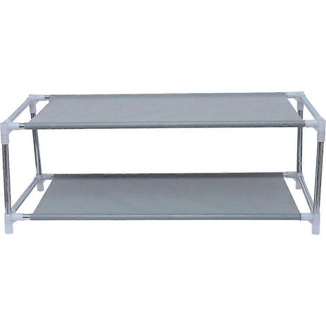 Doppelstöckiges Schuhregal Aus Metall, Ideal Für Studentenwohnheime. – 59 X 28 Cm