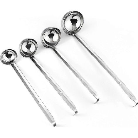 Bestonzon Set Mit 4 Hängenden Suppenlöffeln Aus Edelstahl, Lange Servierlöffel Für Küche Und Bar.
