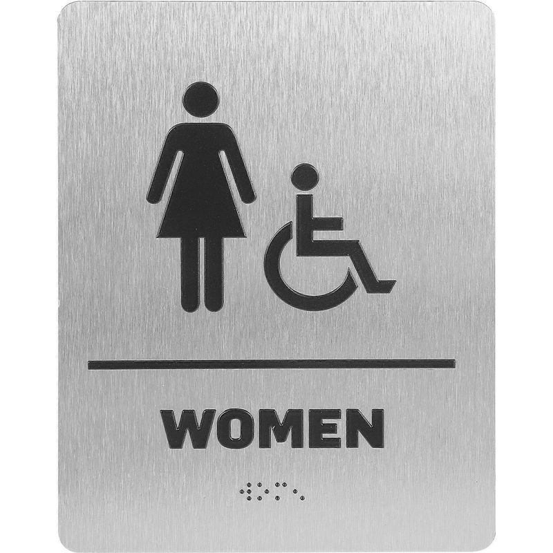 Damentoilettenschild, Metallschild, Wc-kennzeichnungsschild Mit Braille-schrift – 20 X 15 Cm