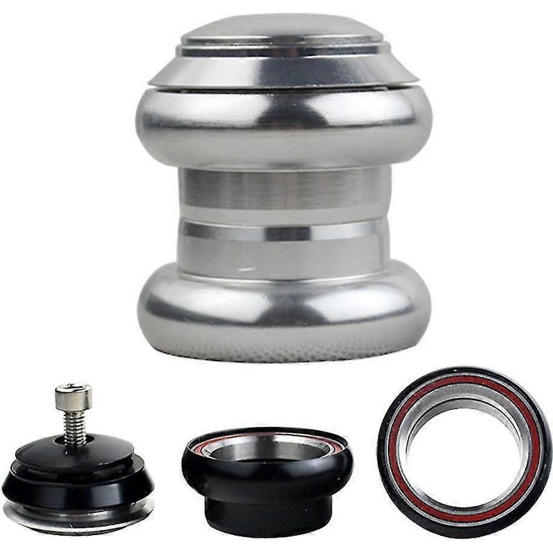 34-mm-steuersatz Mit Ahead-kappe, Gewindelos, Aus Hochpräziser Aluminiumlegierung, Für Mountainbikes. Fahrradersatzteile. – Silber