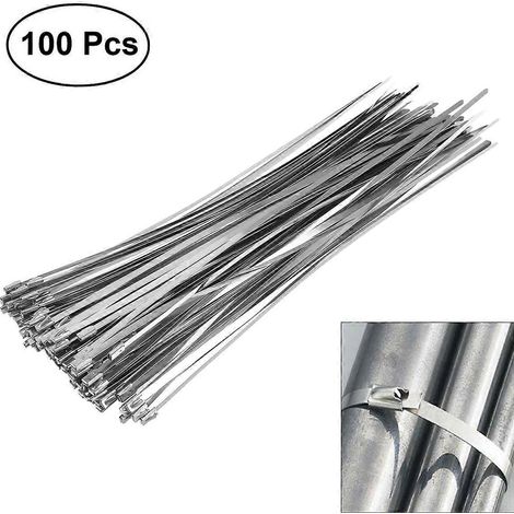 100 Kabelbinder Aus Edelstahl, 4,6 Mm X 300 Mm, Für Abgasschläuche – Silber