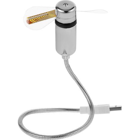 Mini-usb-flexlüfter Mit Programmierbaren Blinkenden Leds Für Laptops Und Desktop-computer (silber)
