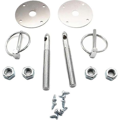 Motorhaubenstift-set Aus Verchromtem Edelstahl Für Chevy-, Ford- Und Mopar-rennwagen