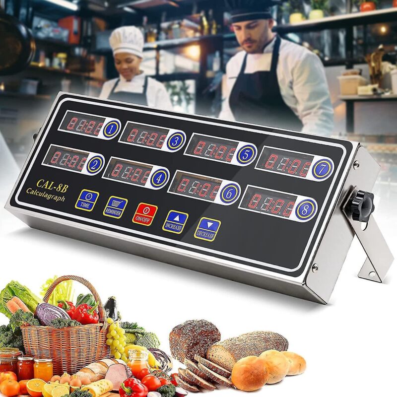 Professionelle Küchentimer Zum Kochen, Manueller Timer Im Großformat, Digitaler 8-kanal-timer, Professioneller Digitaler Küchentimer, Akustische Erinnerung Für Fritteusen.