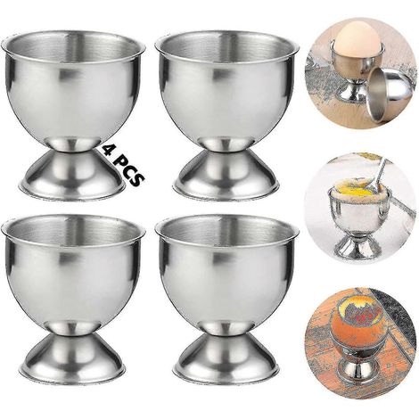 4er-set Eierbecher Aus Edelstahl Für Weichgekochte Eier. Eierhalter Aus Metall. Origineller Eierbecher Für Die Küche, Ideal Als Geschenk Zum Geburtstag Oder Zur Hochzeit.