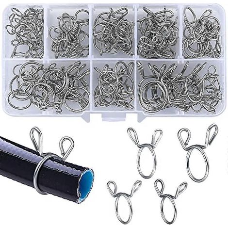 Set Mit 100 Federklemmen Für Schläuche, Kraftstoffleitungen Und Rohre (5-14 Mm) Für Motorräder Und Roller.