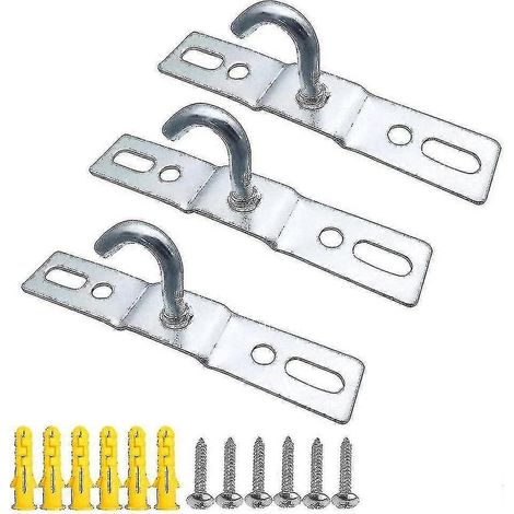 Set Mit 6 Deckenhaken 95 Mm, Grundplatte Für Deckenleuchte, Schraubbefestigung, Aus Robustem, Verzinktem Eisen, Kompatibel Mit Europäischen Lampen Und Deckenventilatoren.
