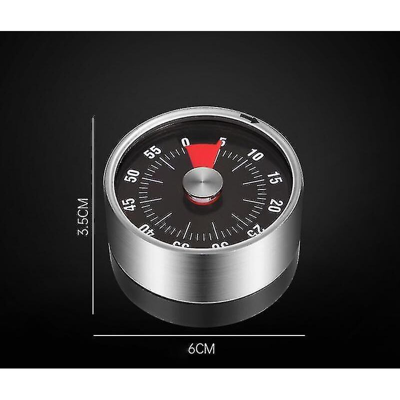 Mechanischer Timer Aus Edelstahl Mit Lautem Akustischem Alarm Und Optischer Anzeige.