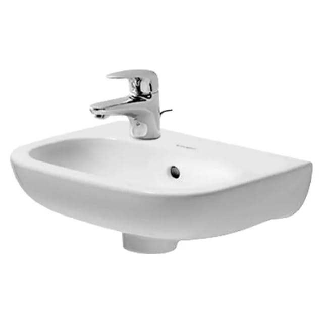 Duravit Handwaschbecken D-Code 36x27cm, m ÜL, HLB, weiß, Hahnloch links